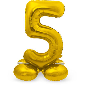 Folatex Folieballon met Standaard Cijfer 5 Goud - 72 cm