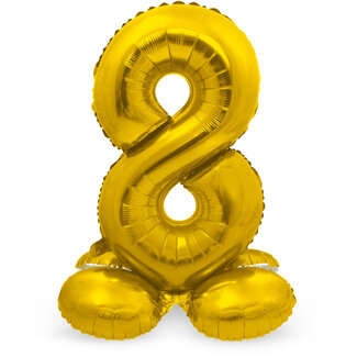 Folatex Folieballon met Standaard Cijfer 8 Goud - 72 cm