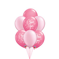 Tros ballonnen I Love You Pink - 9 stuks