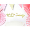 Cake topper - 1ste Verjaardag Goud -  21cm