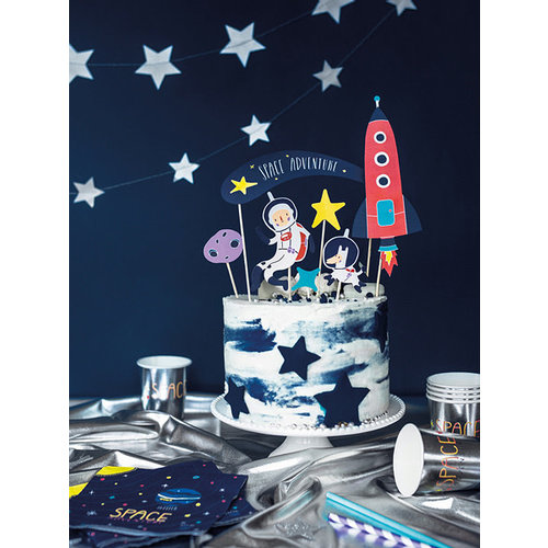 Cake Topper Space - 7st - 9,5-24,5cm 