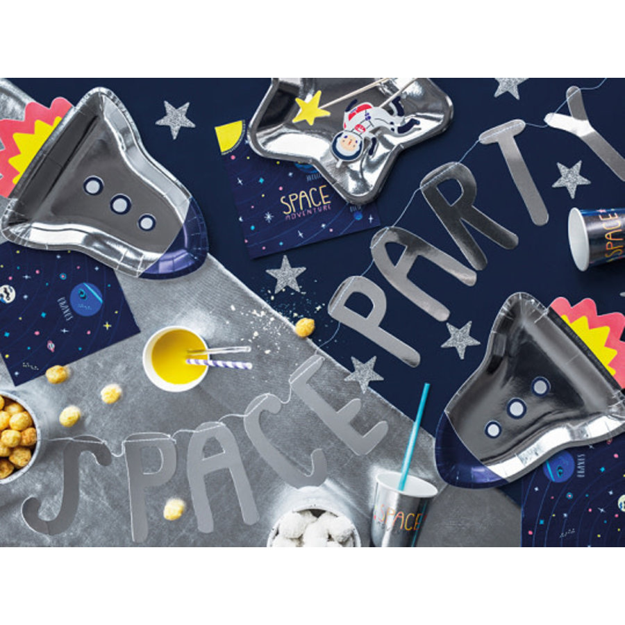 Papieren bordjes Space Party - Raket-2