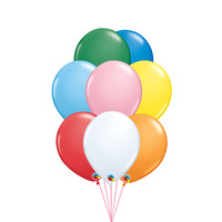 Tros van 10 Helium Ballonnen in Standaard Kleuren