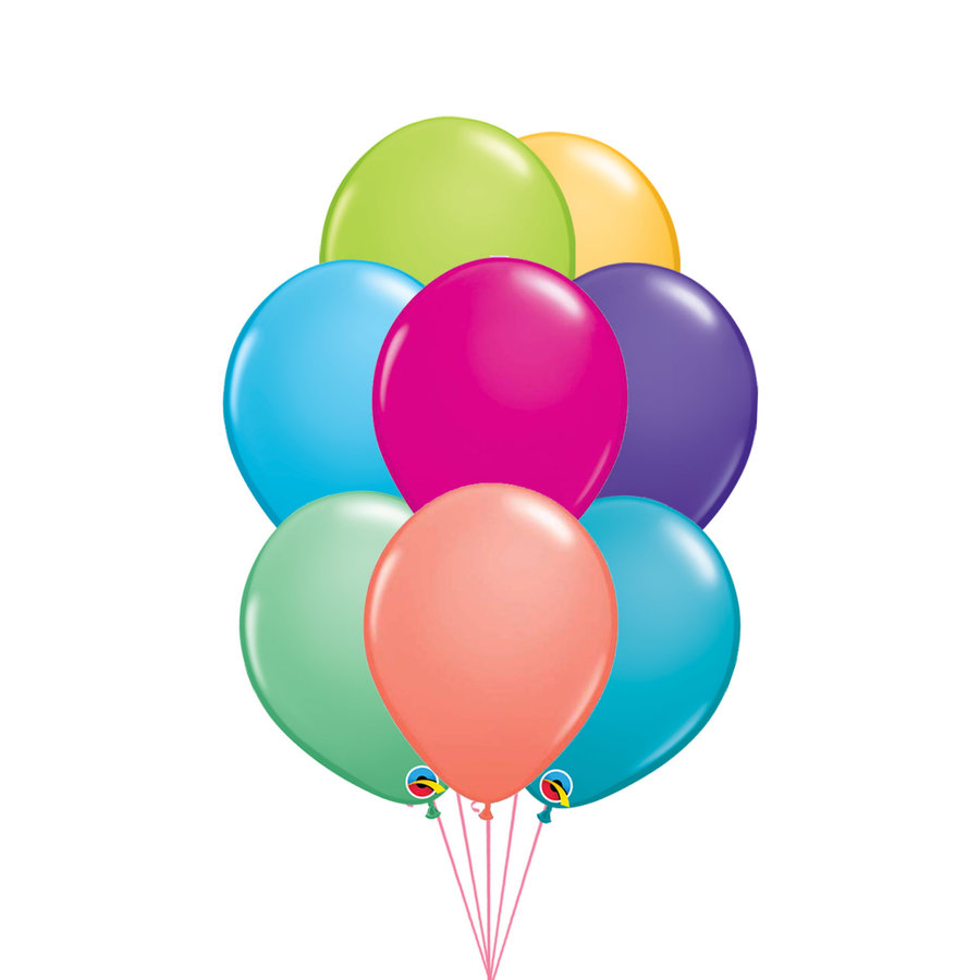 Tros van 10 Helium Ballonnen - Fashion Kleuren-1