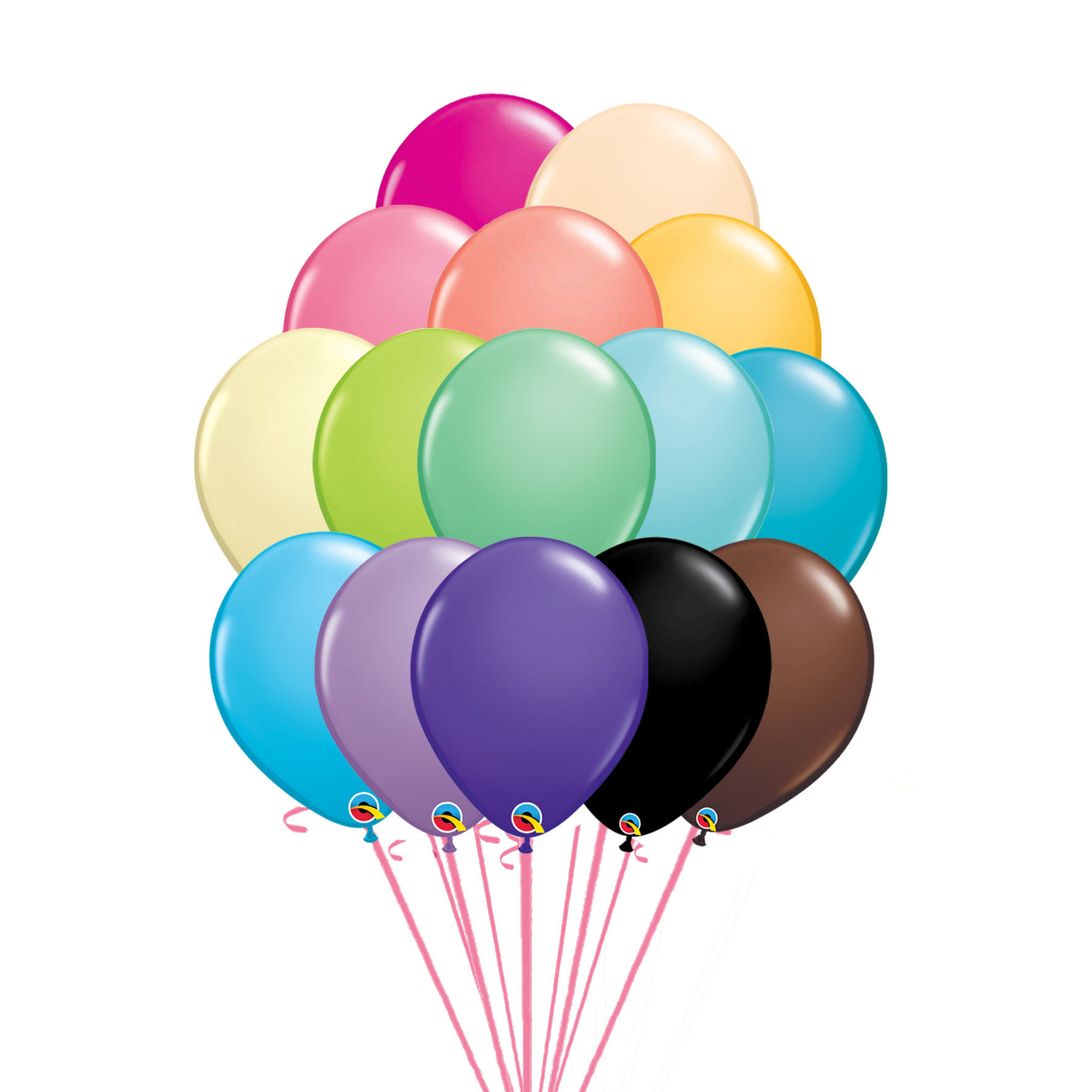 Weg brandstof onderpand Tros van 25 Helium Ballonnen - Fashion Kleuren - Zorg voor Party online  feestartikelen en ballondecoraties