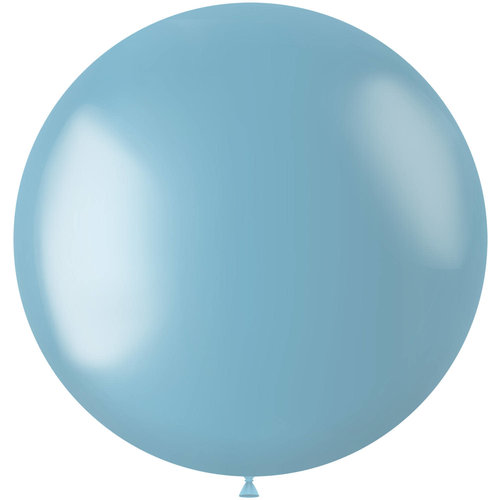 Ballon XL Sky Blue Metallic - 78cm - 1 stuk 