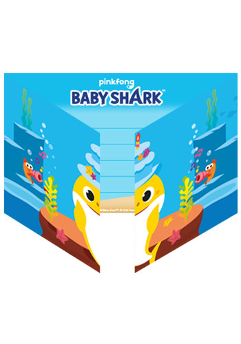 Baby Shark Uitnodigingen - 8 Stuks 