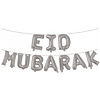 Folieballonnen Letterslinger "Eid Mubarak" - Zilver