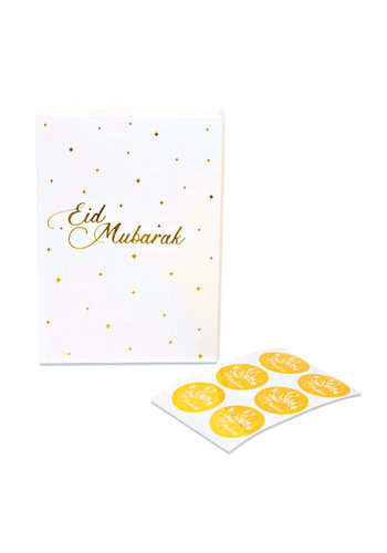 Uitdeelzakjes Papier "Eid Mubarak" Goud - 6st. 