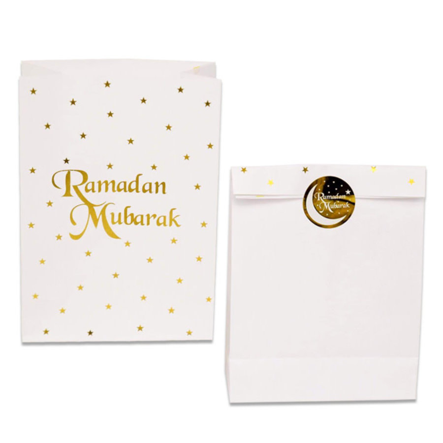 Uitdeelzakjes Papier "Ramadan Mubarak" Goud-1