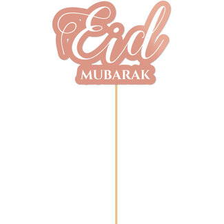Haza-Witbaard Cake topper "Eid Mubarak" Rose Goud - 23cm