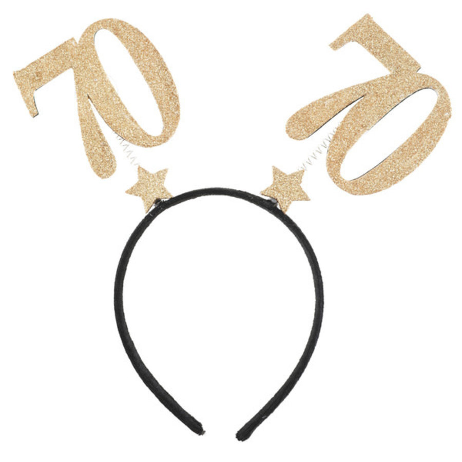 Glitter Tiara Goud - 70 Jaar-1