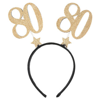 Santex Glitter Tiara Goud - 80 Jaar