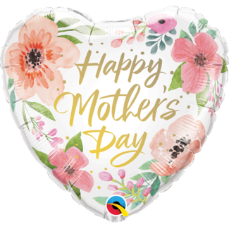Qualatex Folieballon Pink Floral Moederdag Qualatex Folieballon Pink Floral Moederdag