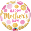 Qualatex Folieballon Mother's Day Pink & Gold Dots