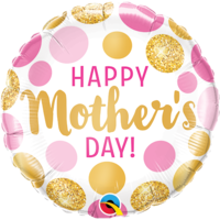 Folieballon Mother's Day Pink & Gold Dots