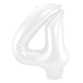 Folatex Folieballon Cijfer 4 Mat Wit