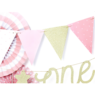 PartyDeco Mini Slinger Pink & Gold - 1,3 mtr