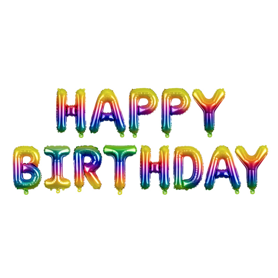Folieballon Happy Birthday - Rainbow-2