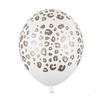 Qualatex Heliumballon Luipaard Print Wit/Goud (28cm)