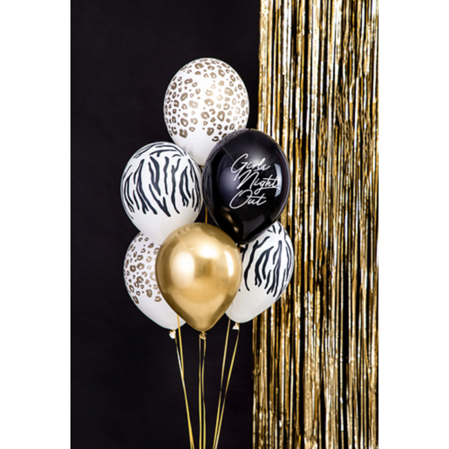 Heliumballon Luipaard Print Wit/Goud (28cm)