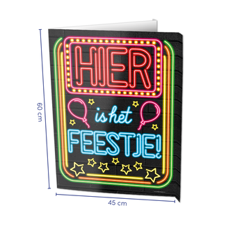 Paperdreams Window Sign - Neon Hier is het feestje