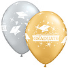Qualatex Heliumballon Congratulations Graduate Caps - Gold & Silver - 28cm