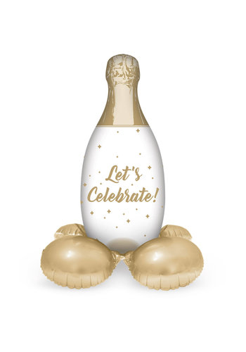 Folieballon met Standaard Champagnefles Celebrate - 86 cm 