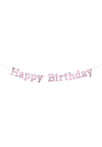 Letterslinger Glossy Pink 'Happy Birthday' - 3mtr 