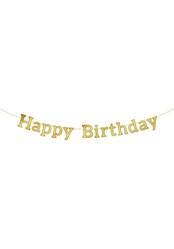 Letterslinger Glossy Black 'Happy Birthday' - 3mtr 