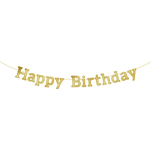 Letterslinger Glossy Black 'Happy Birthday' - 3mtr 