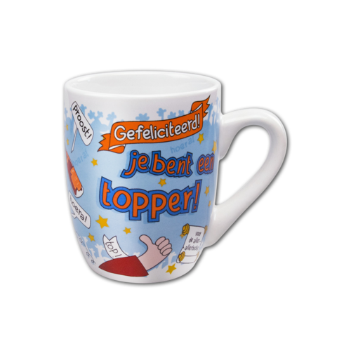 Cartoon mok - Geslaagd Topper 