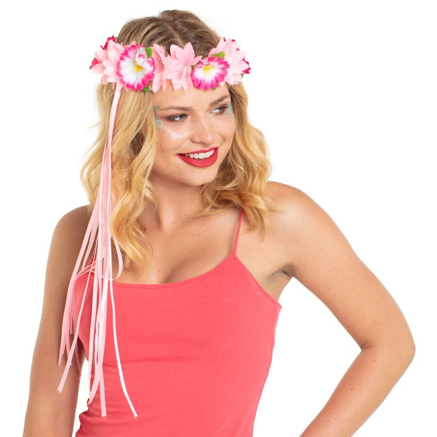Hawaii Haarband Roze Luxe-1