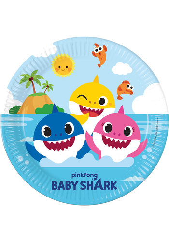 Baby Shark Bordjes - 8st - 23cm 