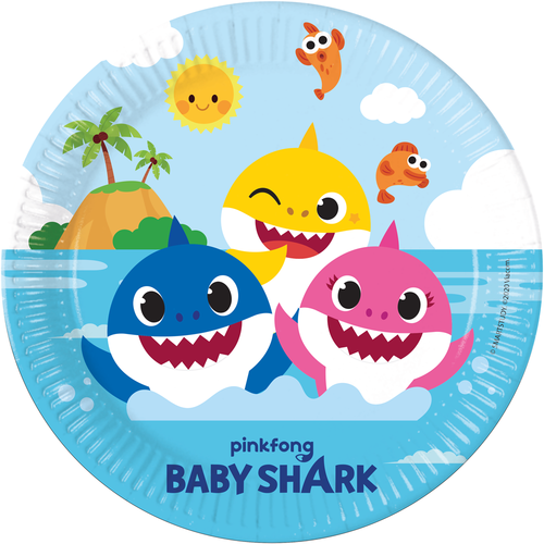 Baby Shark Bordjes - 8st - 23cm 