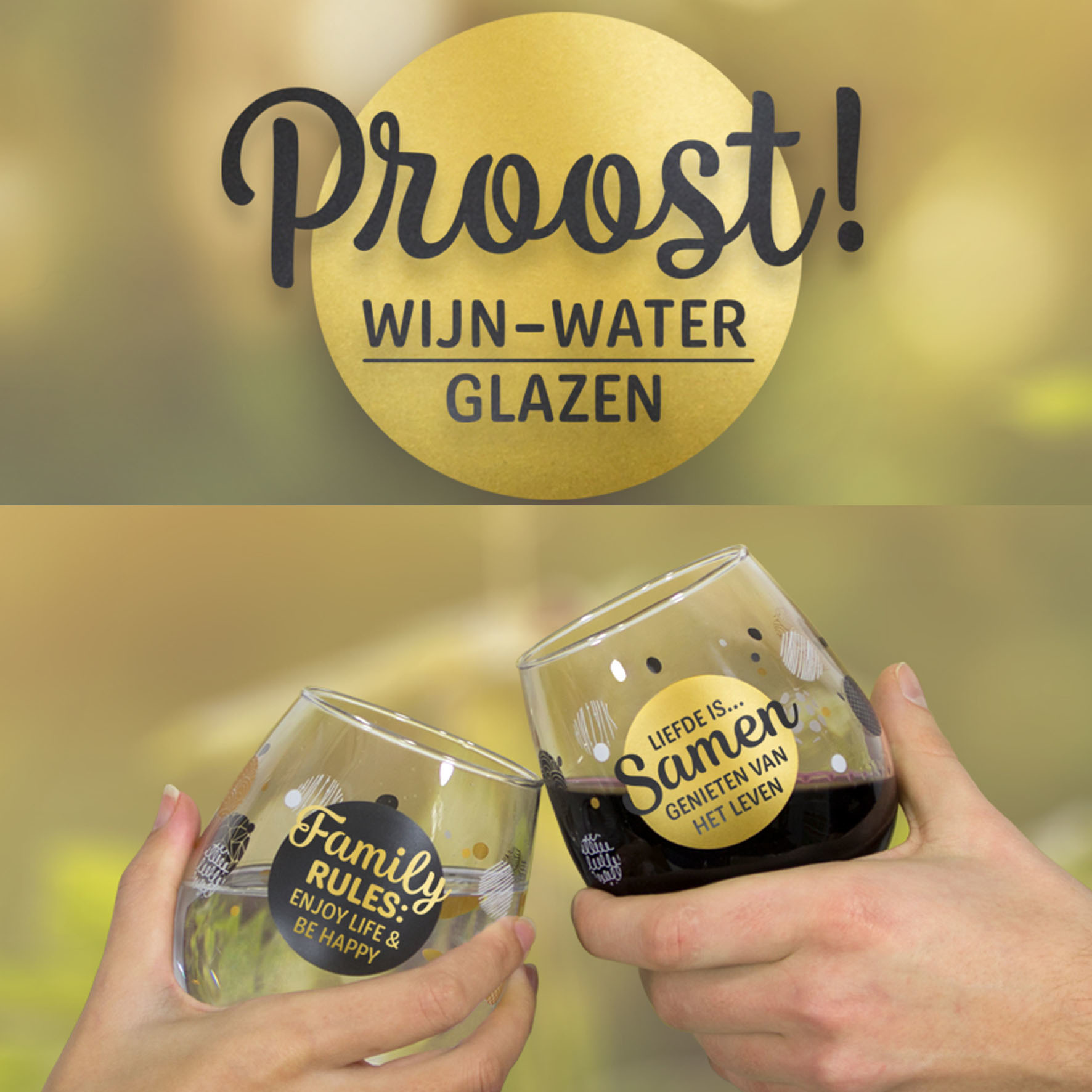 Proost! Wijn-Water Glazen