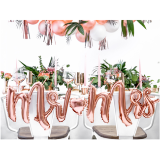 PartyDeco Folieballon Mr & Mrs rose gold - 69x125cm