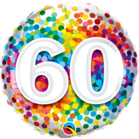 Folieballon 60 Rainbow Confetti
