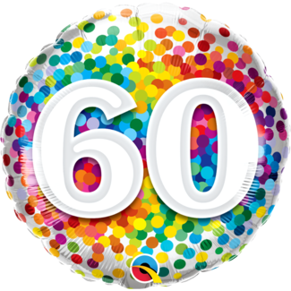 Qualatex Folieballon 60 Rainbow Confetti