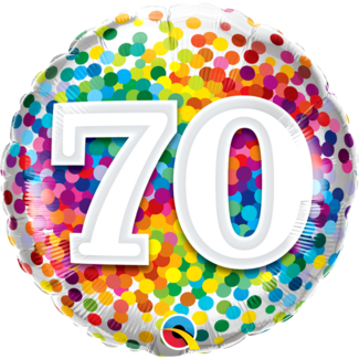 Qualatex Folieballon 70 Rainbow Confetti
