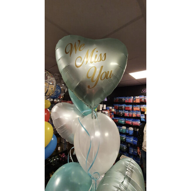 Folieballon Hart Chrome Mint Groen