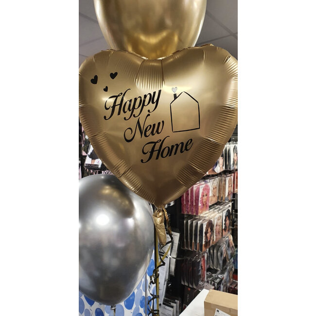 Folieballon Hart Chrome Goud