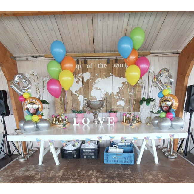 Staander van 5 heliumballonnen