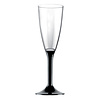 Champagne Glas Deluxe met zwarte voet