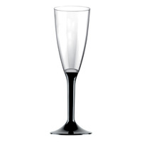 Champagne Glas Deluxe met zwarte voet