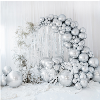 Strong Balloons Ronde Ballon Chrome Zilver - 60 cm - 1 stuk
