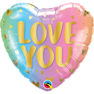 Qualatex Folieballon Love You Pastel - 45cm