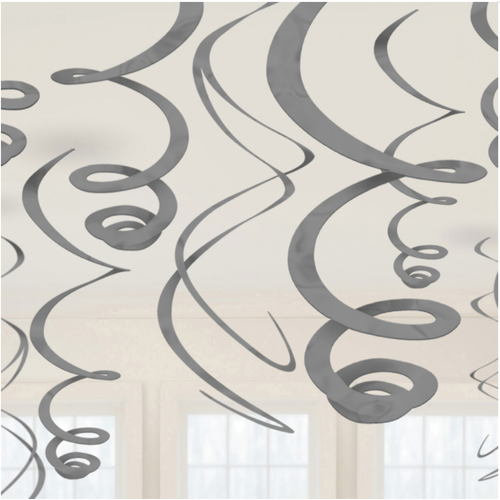 Swirl Decoratie Zilver - 12st - 55,8cm 