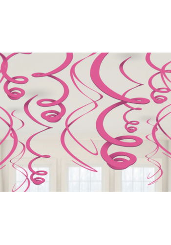 Swirl Decoratie Donker Roze - 12st - 55,8cm 