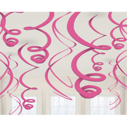 Swirl Decoratie Donker Roze - 12st - 55,8cm 